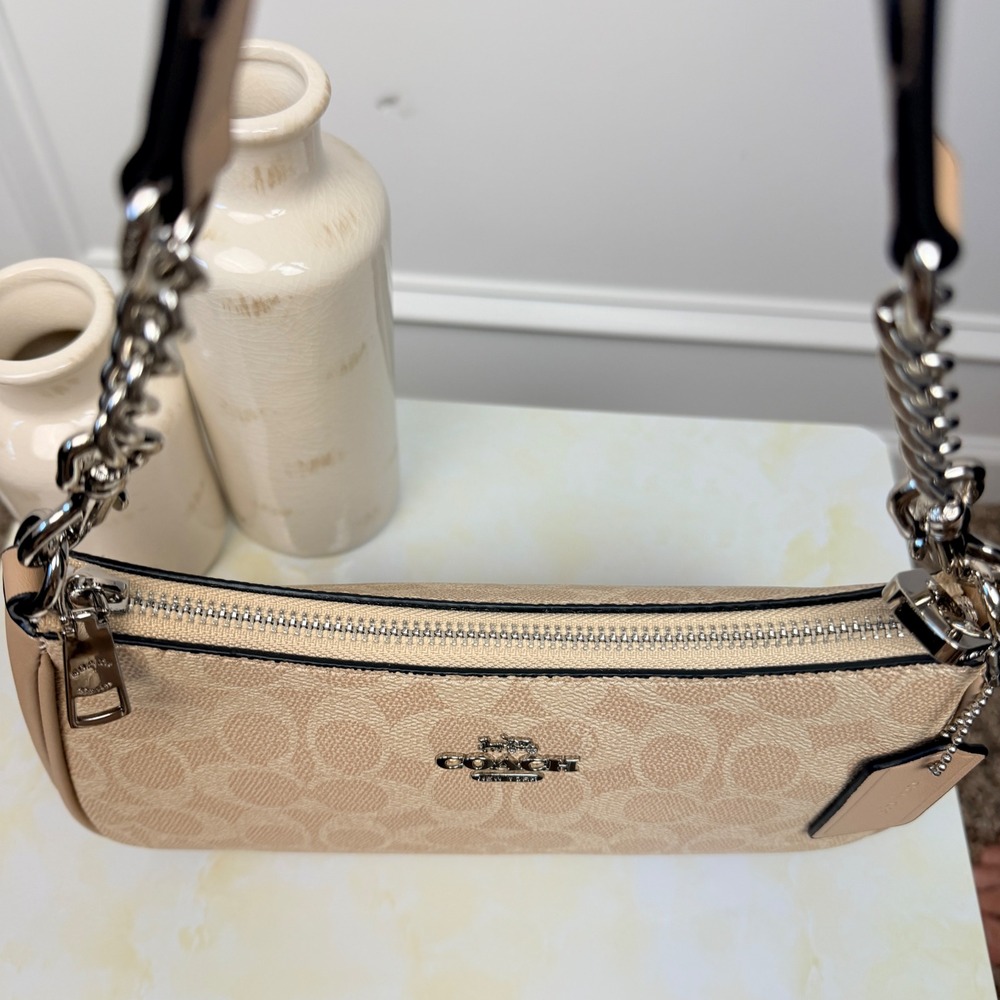 Coach Teri Shoulder Bag in Signature Canvas Beige Tan - Picture 15 of 16